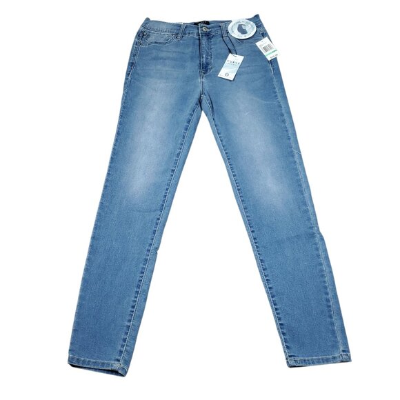 Curve Appeal High Rise Essential Skinny Jeans Stretch Medium Wash Blue Size 8 29 - Picture 1 of 8
